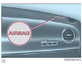 Airbag vorn auf der Beifahrerseite und Kindersitze