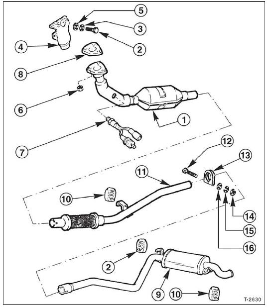 Abgasanlage 0,9-l-OHV-Motor, 29 kW (40 PS)